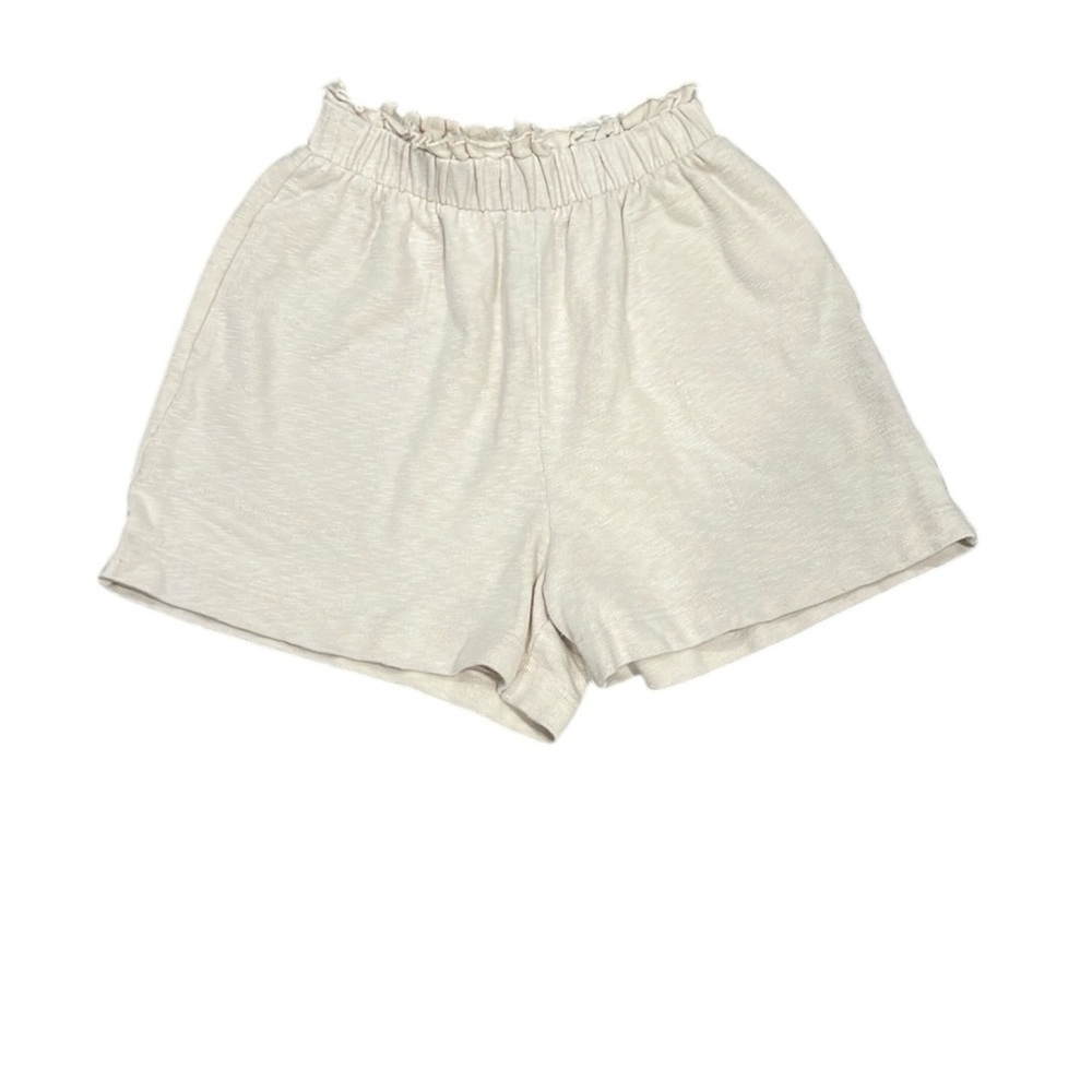 Free People Beach cream high waisted cotton linen pull on 3.5” short Small
